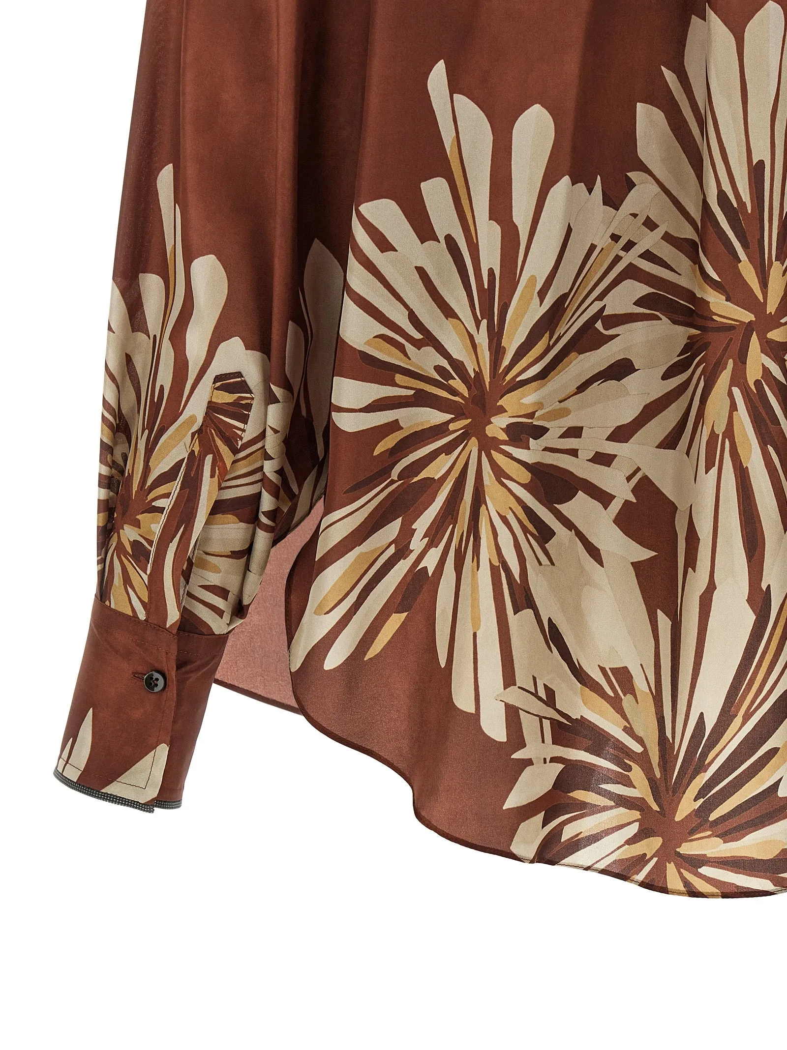 Floral Patterned Shirt Shirt And Blouse Brown sold by Wanan Luxury product image thumbnail 4