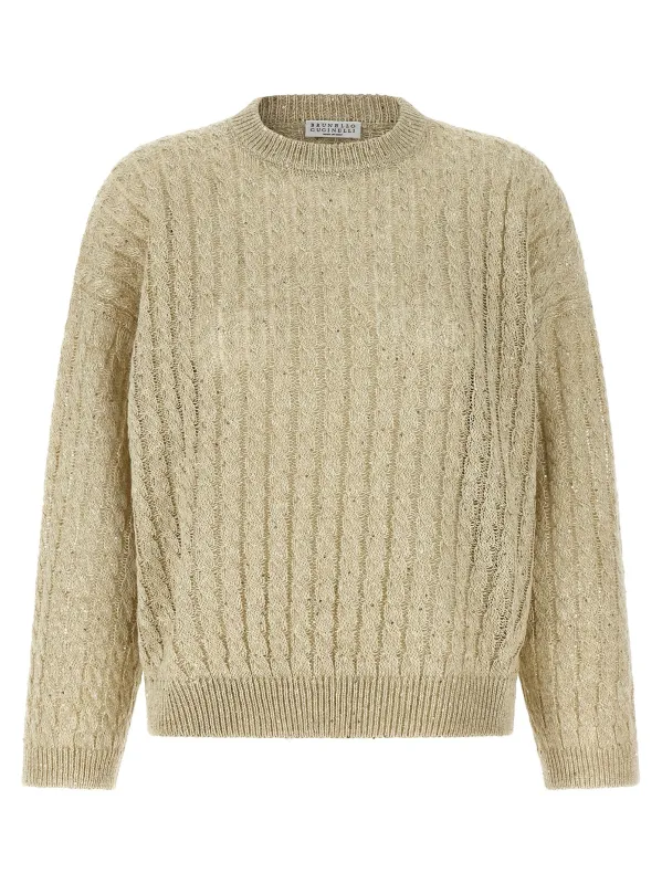 Dazzling Cable Sweaters And Cardigans Beige sold by Wanan Luxury