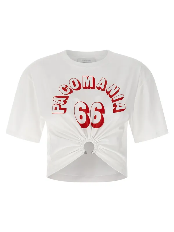 Printed Piercing T-Shirt White made by Paco Rabanne