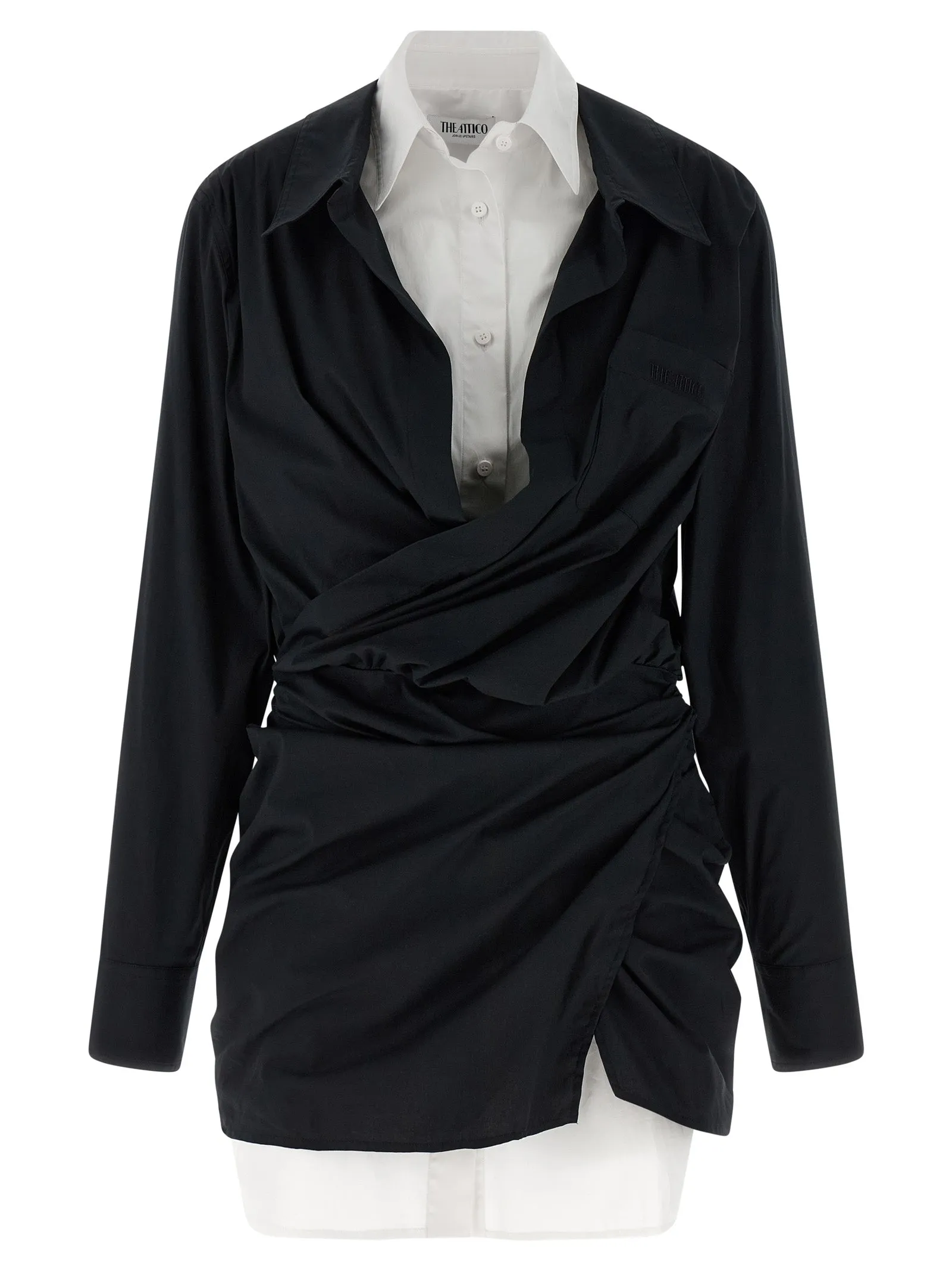 Double Layer Shirt Dress Dresses White/Black sold by Wanan Luxury