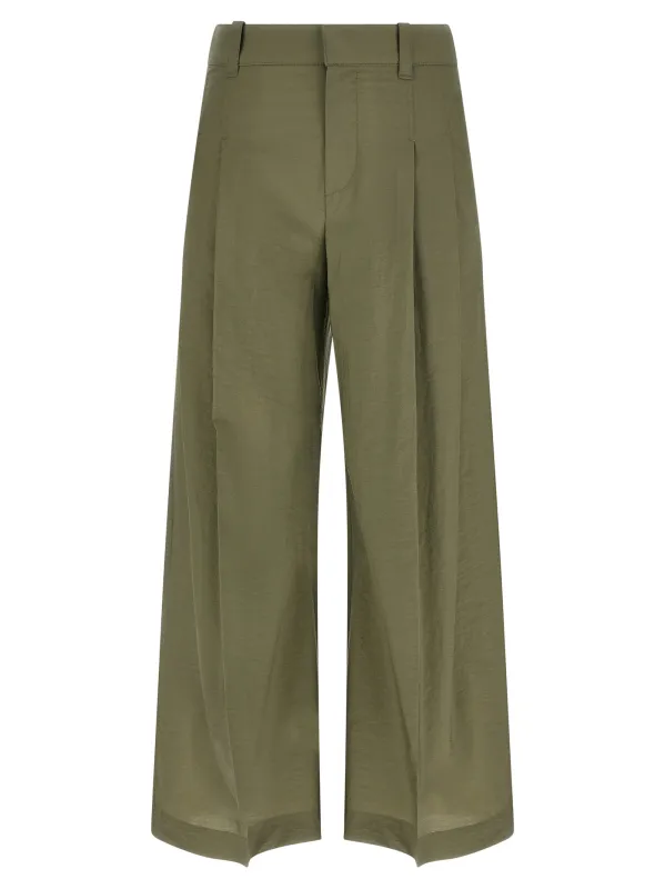 Double Pinch Pants Green made by Brunello Cucinelli