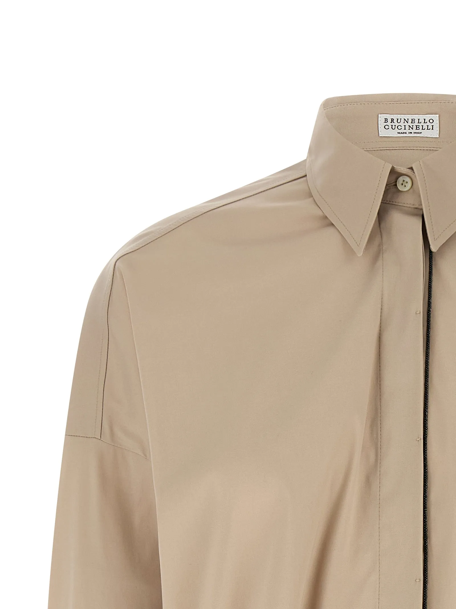 Shiny Trim Shirt And Blouse Beige sold by Wanan Luxury product image thumbnail 3