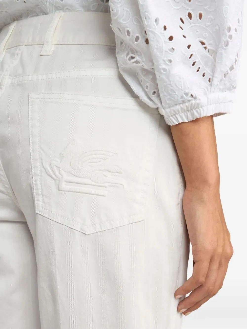Pegaso-Embroidery Flared Jeans sold by Wanan Luxury product image thumbnail 5
