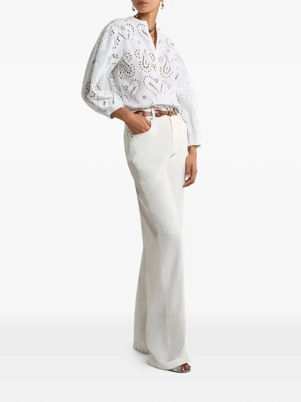 Pegaso-Embroidery Flared Jeans sold by Wanan Luxury product image thumbnail 2