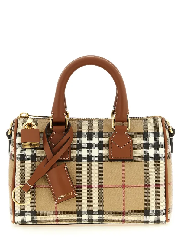 Mini Bowling Handbag Hand Bags Beige made by Burberry