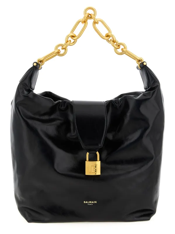 Sync Hobo Shoulder Bags Black made by Balmain