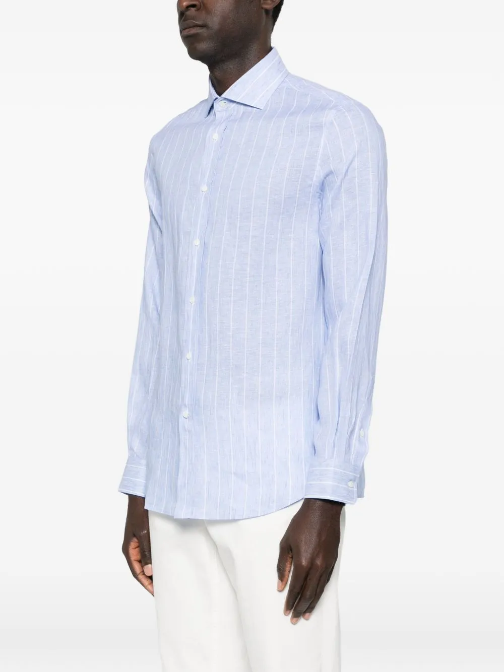 Striped Linen Shirt sold by Wanan Luxury product image thumbnail 4