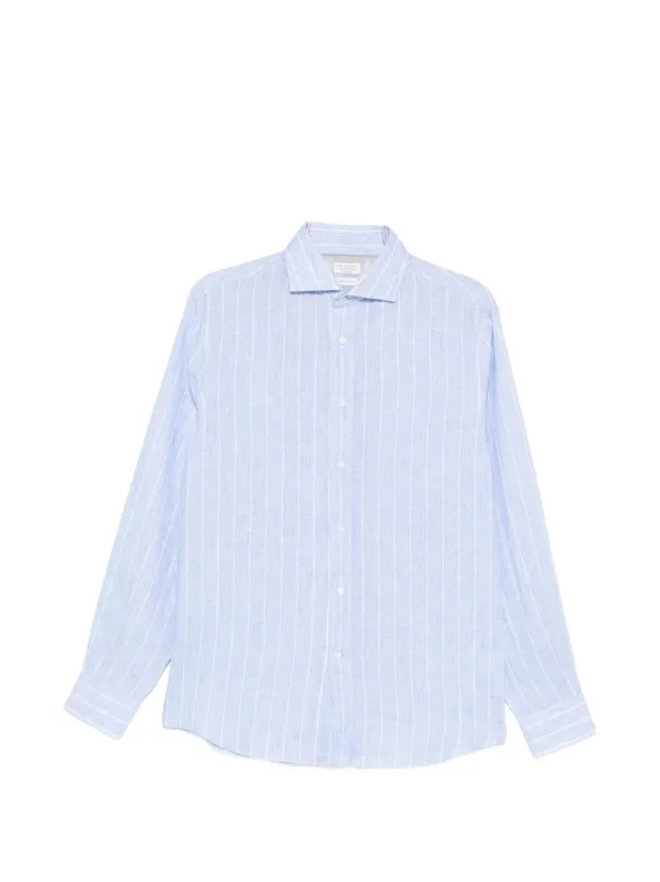 Striped Linen Shirt sold by Wanan Luxury