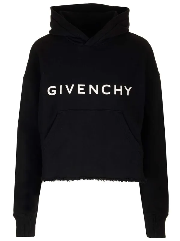 Black Cropped Hoodie Sweatshirts Black sold by Wanan Luxury