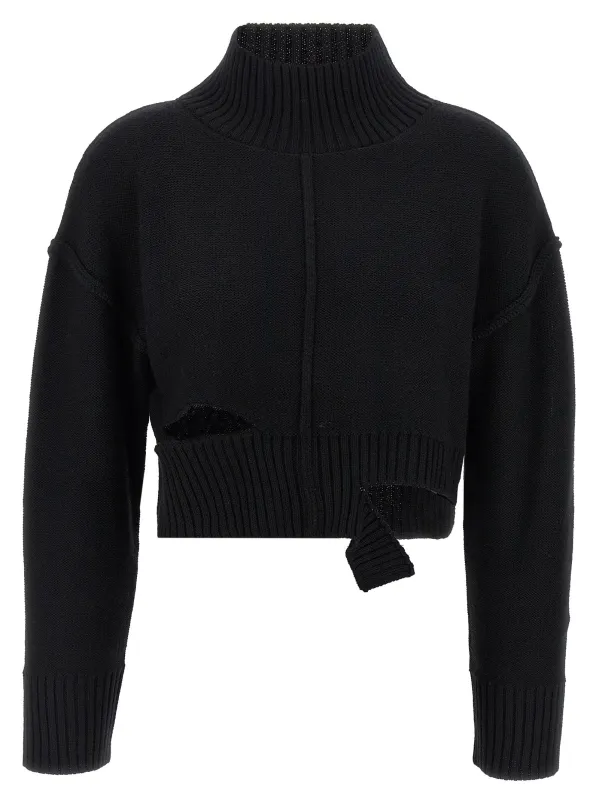Distressed Sweater Sweaters And Cardigans Black sold by Wanan Luxury