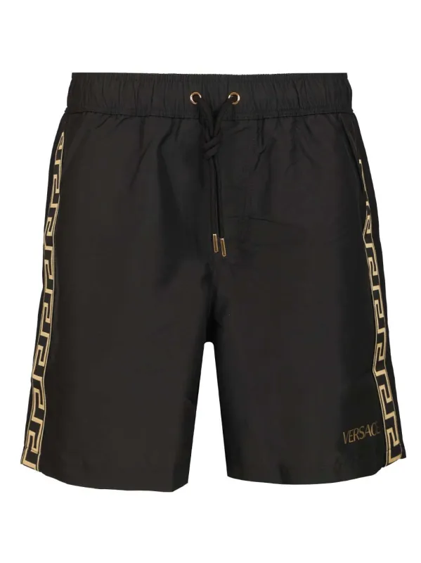 Nylon Swim Shorts Swimwear Black made by Versace