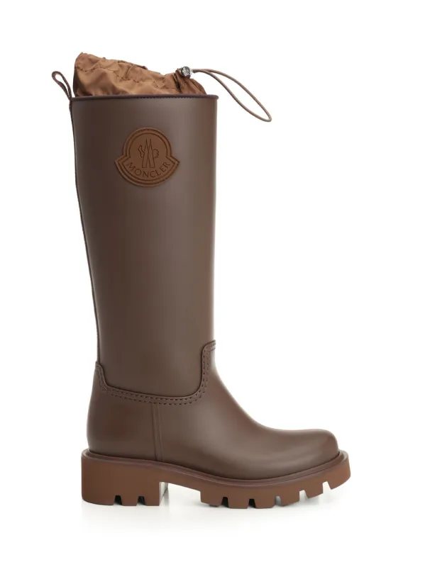 Kickstream High Rain Boots Brown made by Moncler