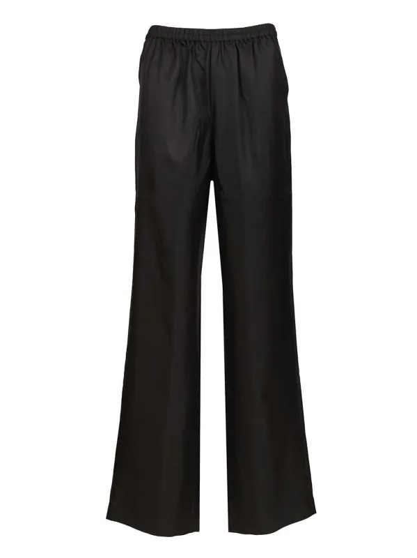 Silk Twill Trousers Black made by Loulou De Saison