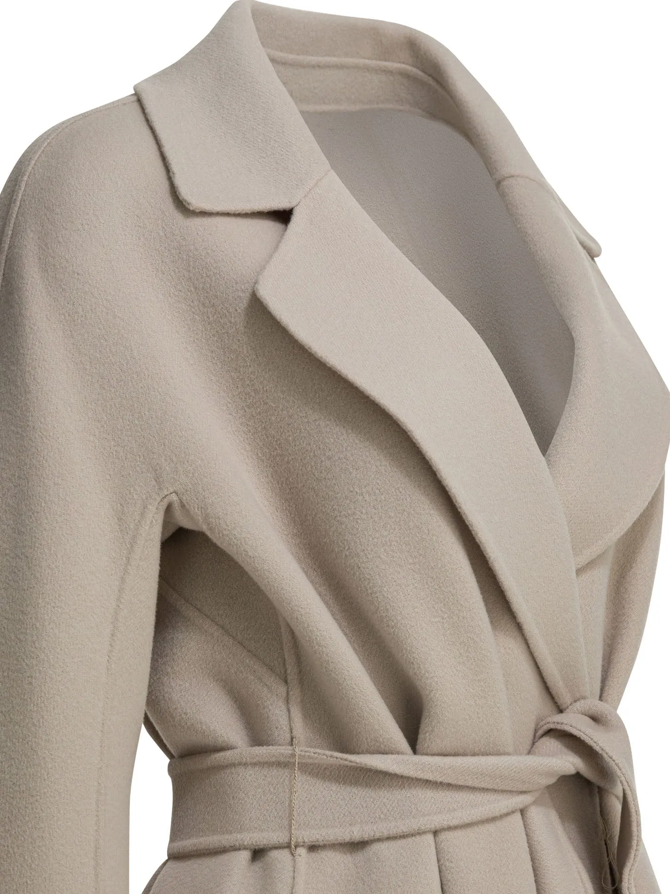 Wool-Blend Long Coat Jackets And Coats Beige sold by Wanan Luxury product image thumbnail 4
