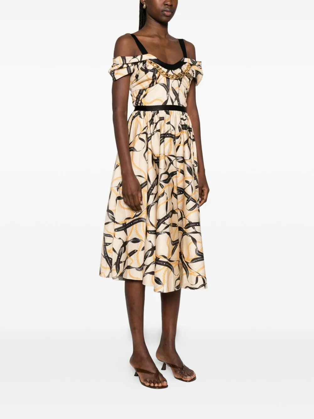 Printed Cotton Midi Dress sold by Wanan Luxury product image thumbnail 5