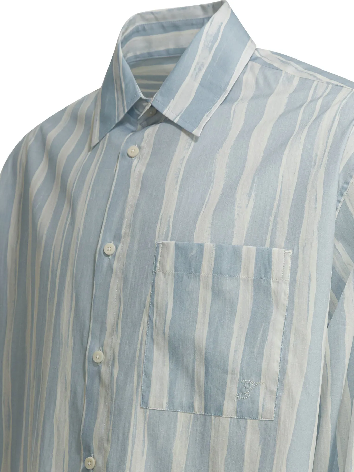 Striped Cotton Shirt Shirts Blue sold by Wanan Luxury product image thumbnail 4