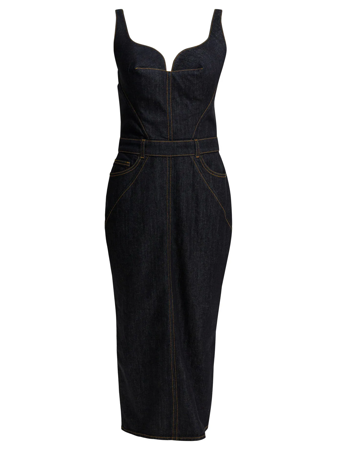 Sheath Dress In Raw Denim Dresses Blue sold by Wanan Luxury