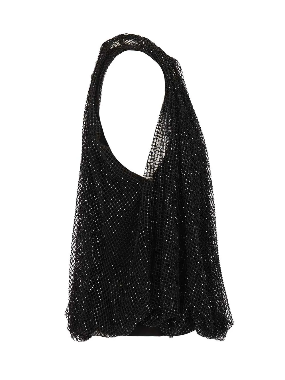 Mesh Top With Crystals Tops Black sold by Wanan Luxury product image thumbnail 3