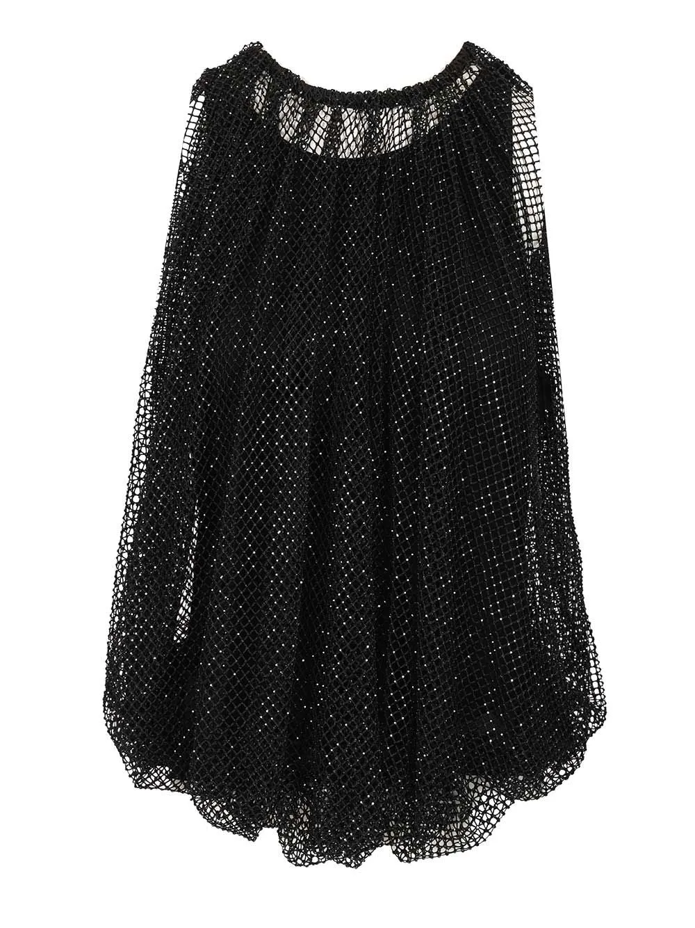 Mesh Top With Crystals Tops Black sold by Wanan Luxury