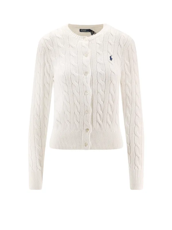 Cotton Cardigan With Contrasting Logo made by Wanan Luxury