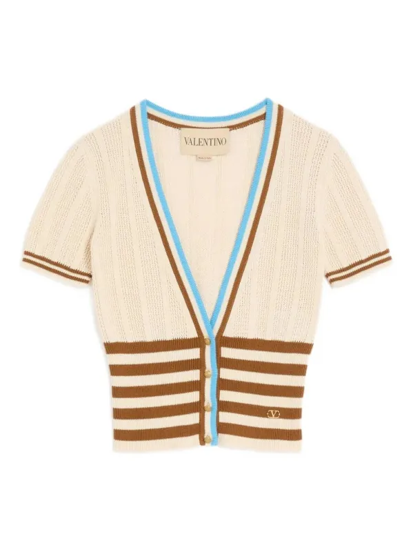 Knit Striped Cropped Cardgian made by Valentino Garavani