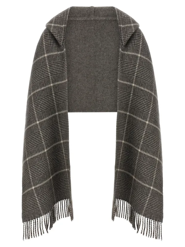Hooded Scarf Scarves And Foulards Brown made by Brunello Cucinelli