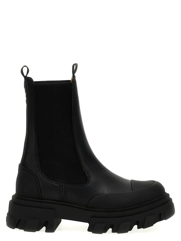 Leather Ankle Boots Boots And Ankle Boots Black made by Ganni