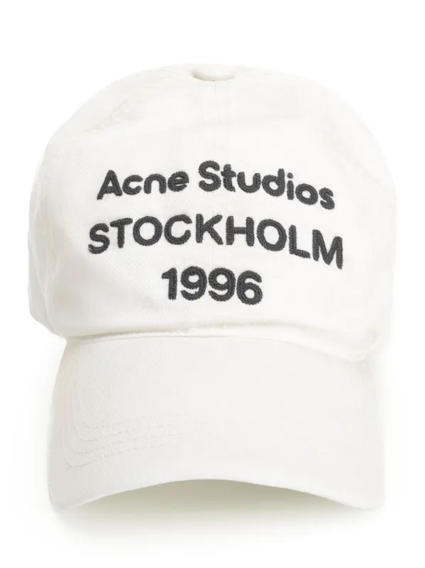 Baseball Cap With Embroidered Logo Hats White made by Acne Studios