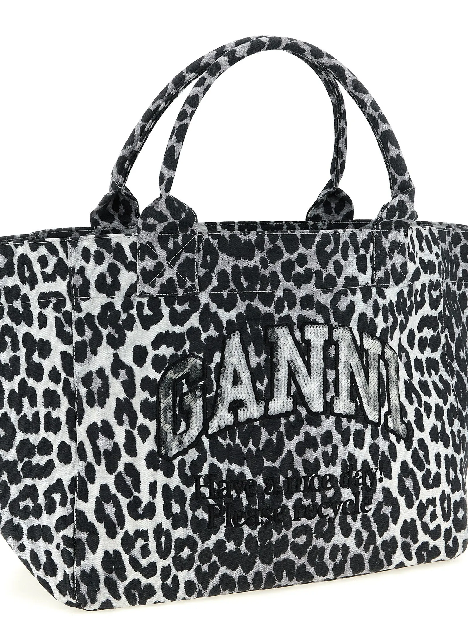 Leopard Medium Tote Tote Bag Gray sold by Wanan Luxury product image thumbnail 3