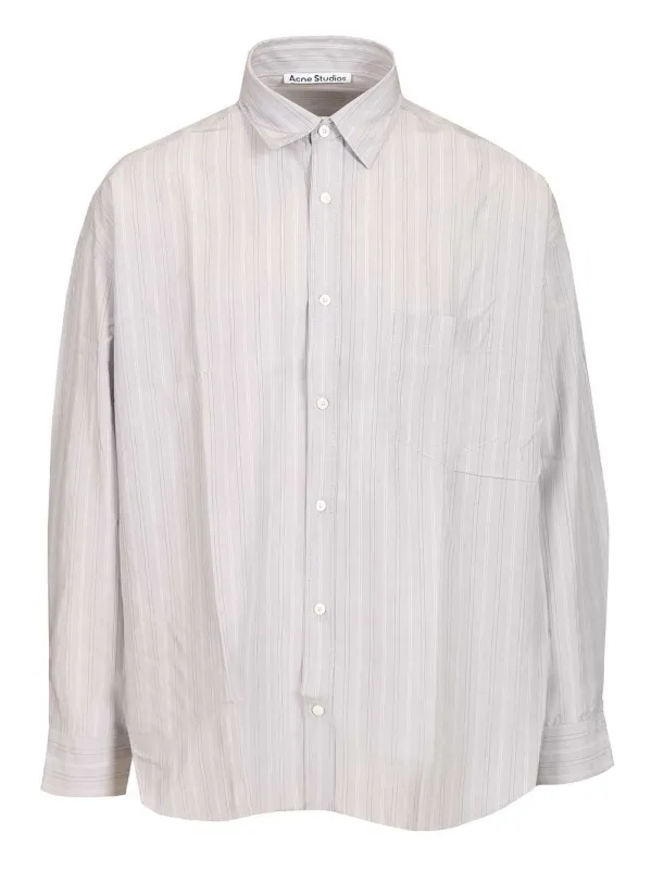 Striped Shirt Shirts Grey sold by Wanan Luxury
