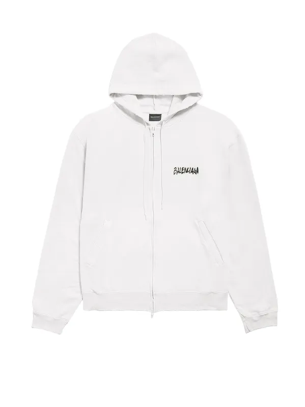 Over Zip-Up Hoodie Cotton Sweatshirt made by Balenciaga
