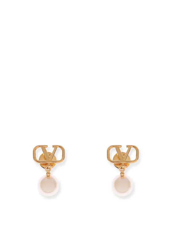 Vlogo Signature Metal Earrings With Pearl sold by Wanan Luxury