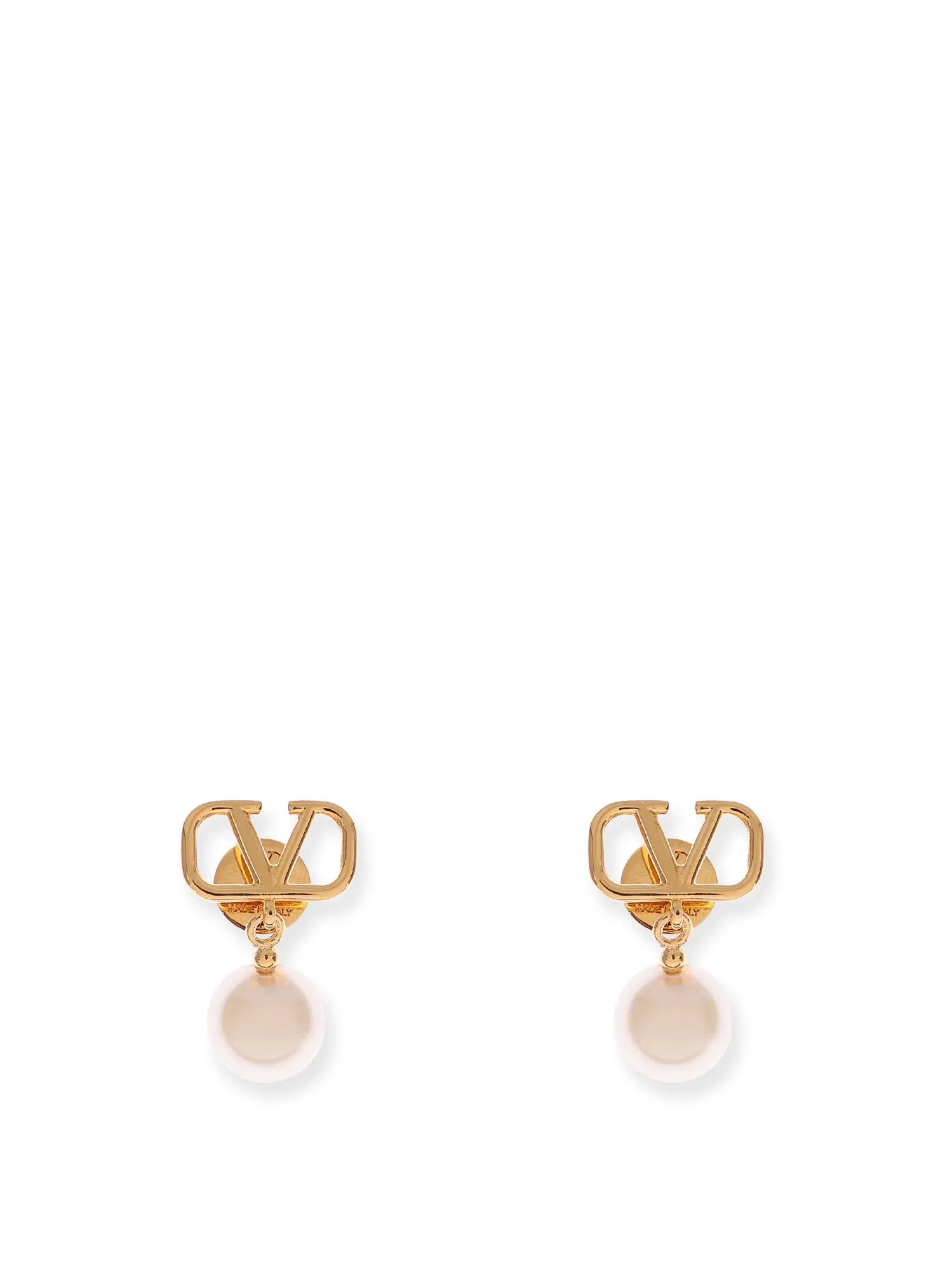 Vlogo Signature Metal Earrings With Pearl sold by Wanan Luxury