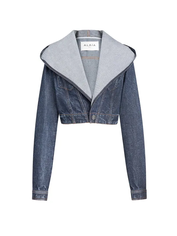 Hooded Denim Jacket sold by Wanan Luxury