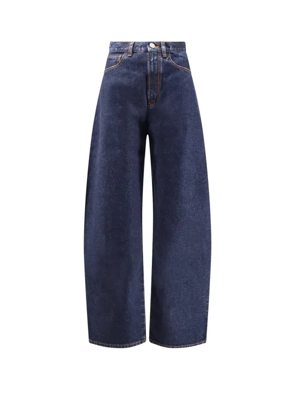 Round Blue Denim Jeans sold by Wanan Luxury