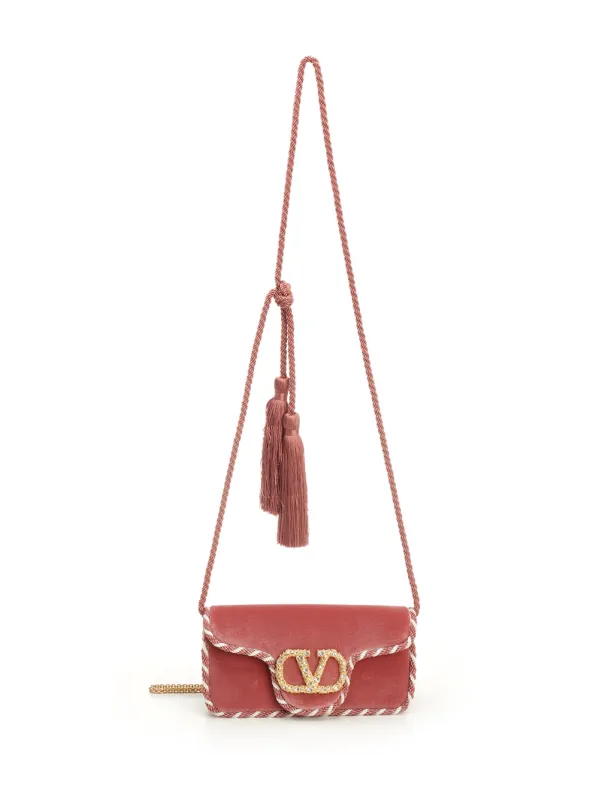 Locò Mini Velvet Clutch Clutches Rose made by Valentino Garavani