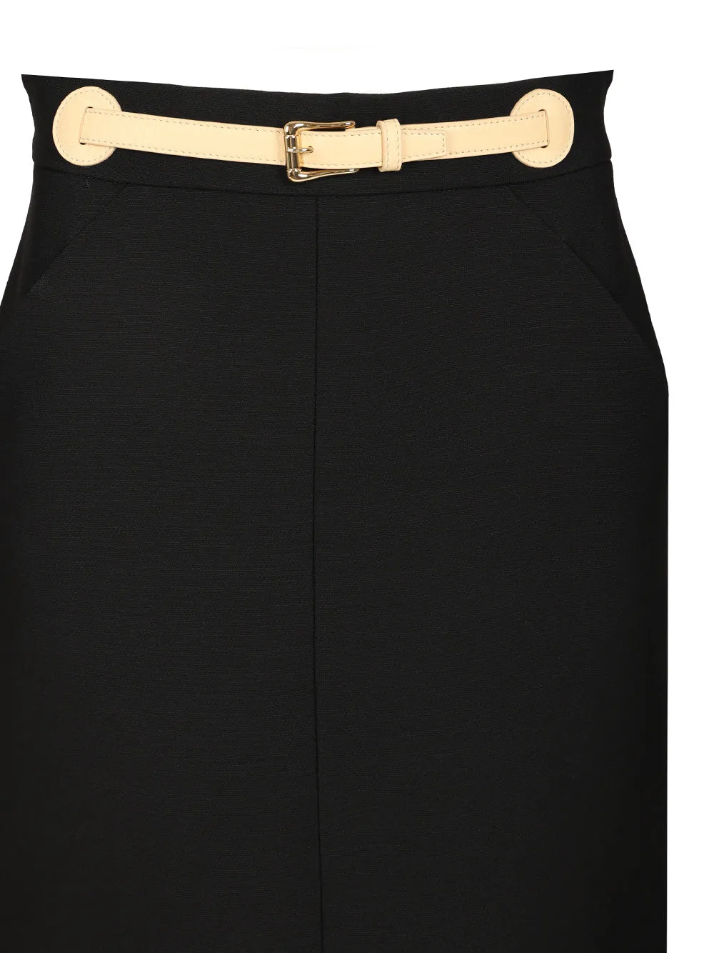 Wool And Silk Midi Skirt Skirts Black sold by Wanan Luxury product image thumbnail 4