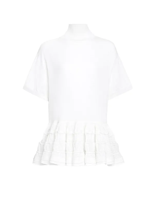 Peplum Virgin Wool Sweater sold by Wanan Luxury