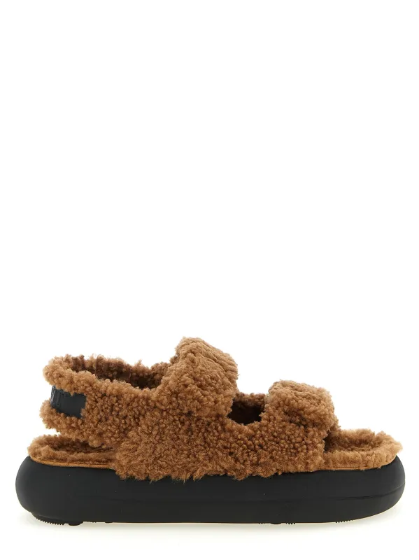 Shearling Sandals Brown sold by Wanan Luxury