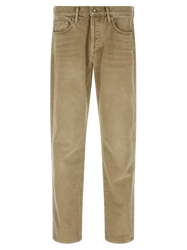 Straight Leg Jeans Beige sold by Wanan Luxury