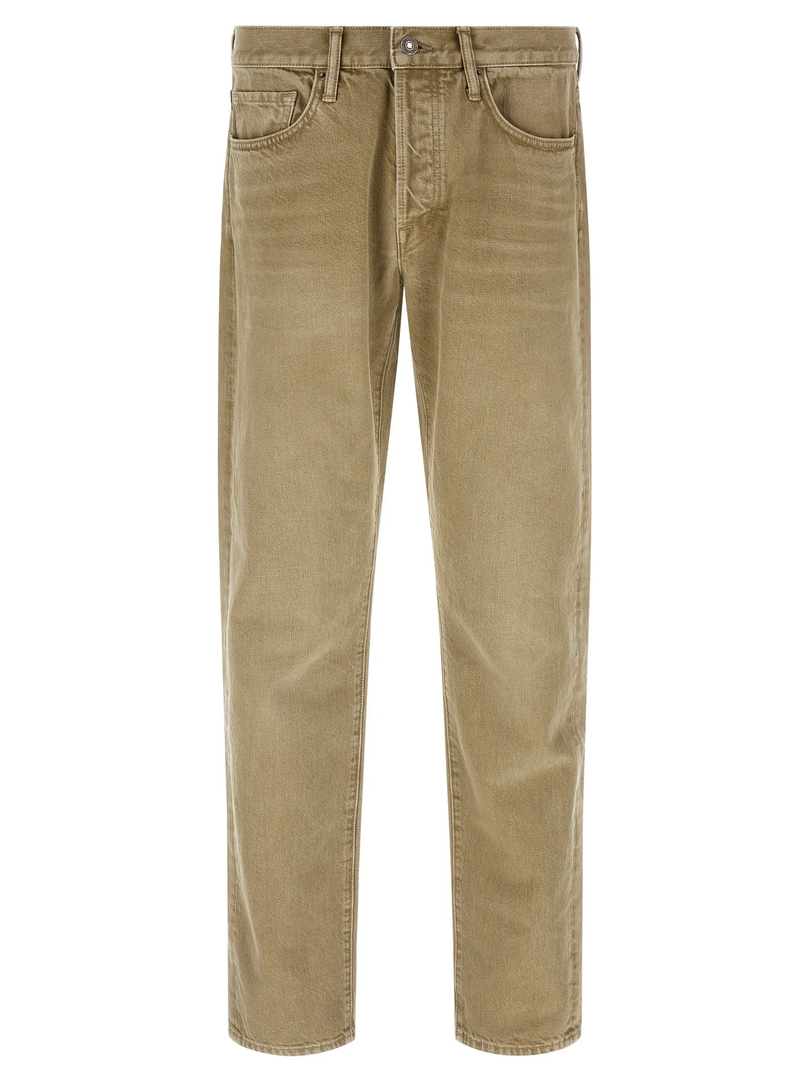 Straight Leg Jeans Beige sold by Wanan Luxury