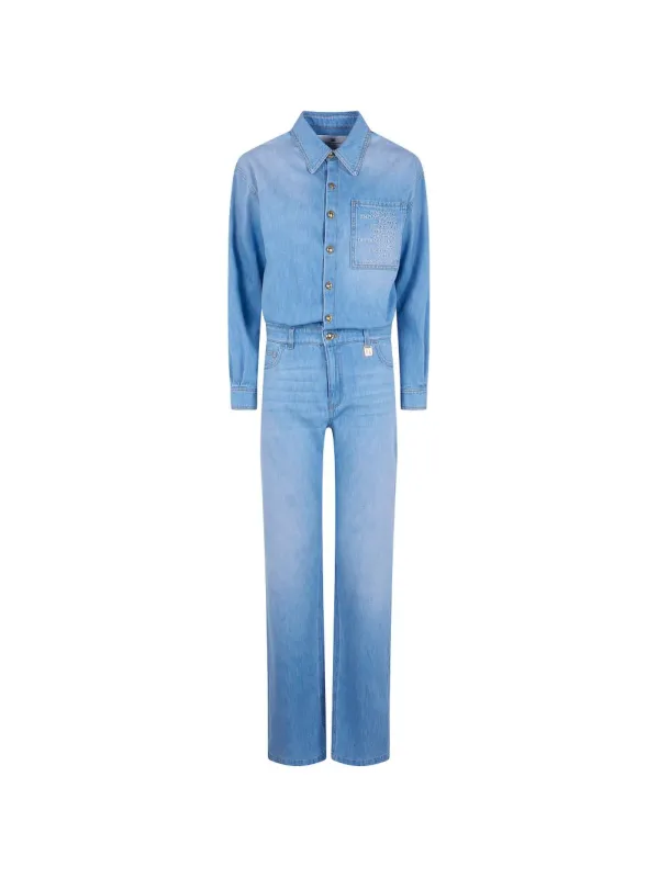 Denim Cotton Jumpsuit made by Wanan Luxury