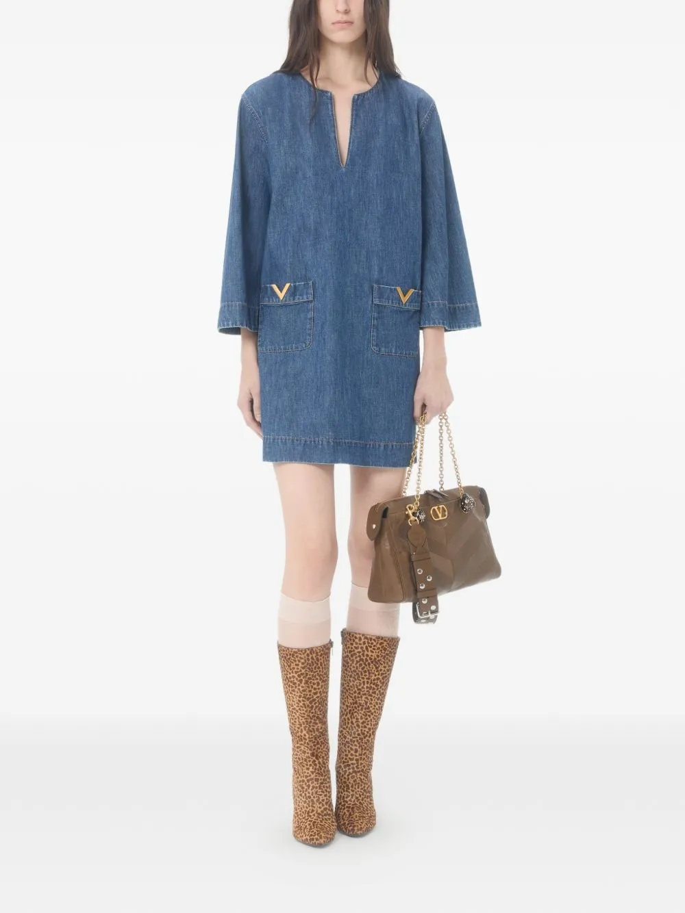 Vlogo Signature Denim Short Dress sold by Wanan Luxury product image thumbnail 3