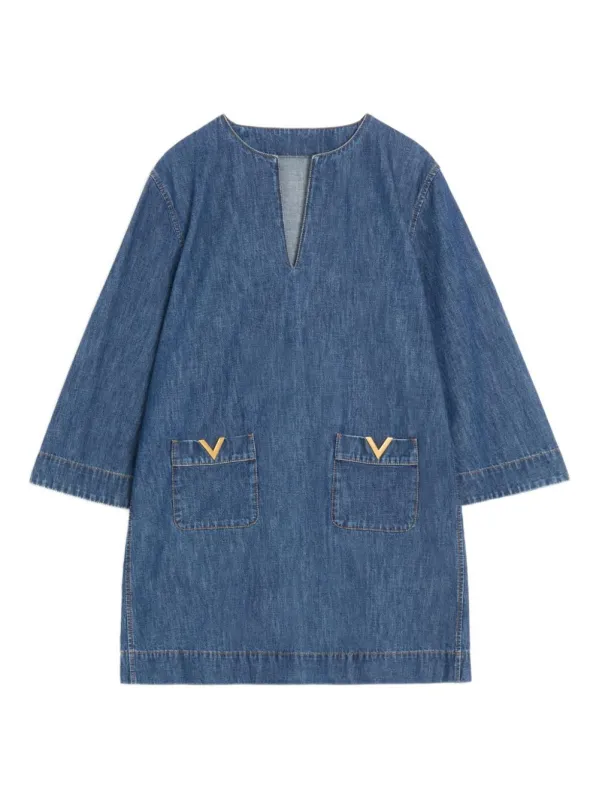 Vlogo Signature Denim Short Dress made by Valentino