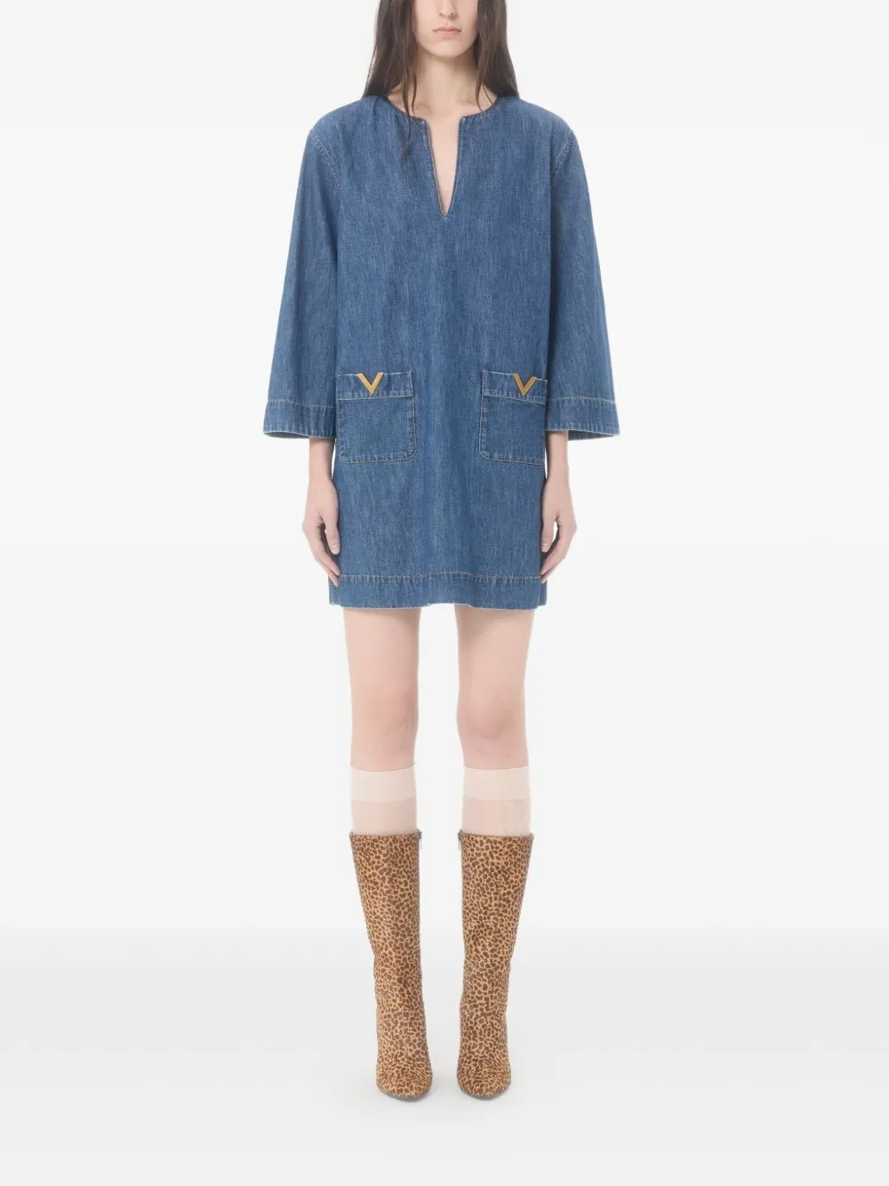 Vlogo Signature Denim Short Dress sold by Wanan Luxury product image thumbnail 2