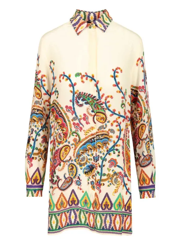 Long Silk Shirt Shirts Multicolor sold by Wanan Luxury