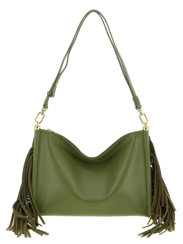 Furla Sfera Soft Shoulder Bags Green sold by Wanan Luxury