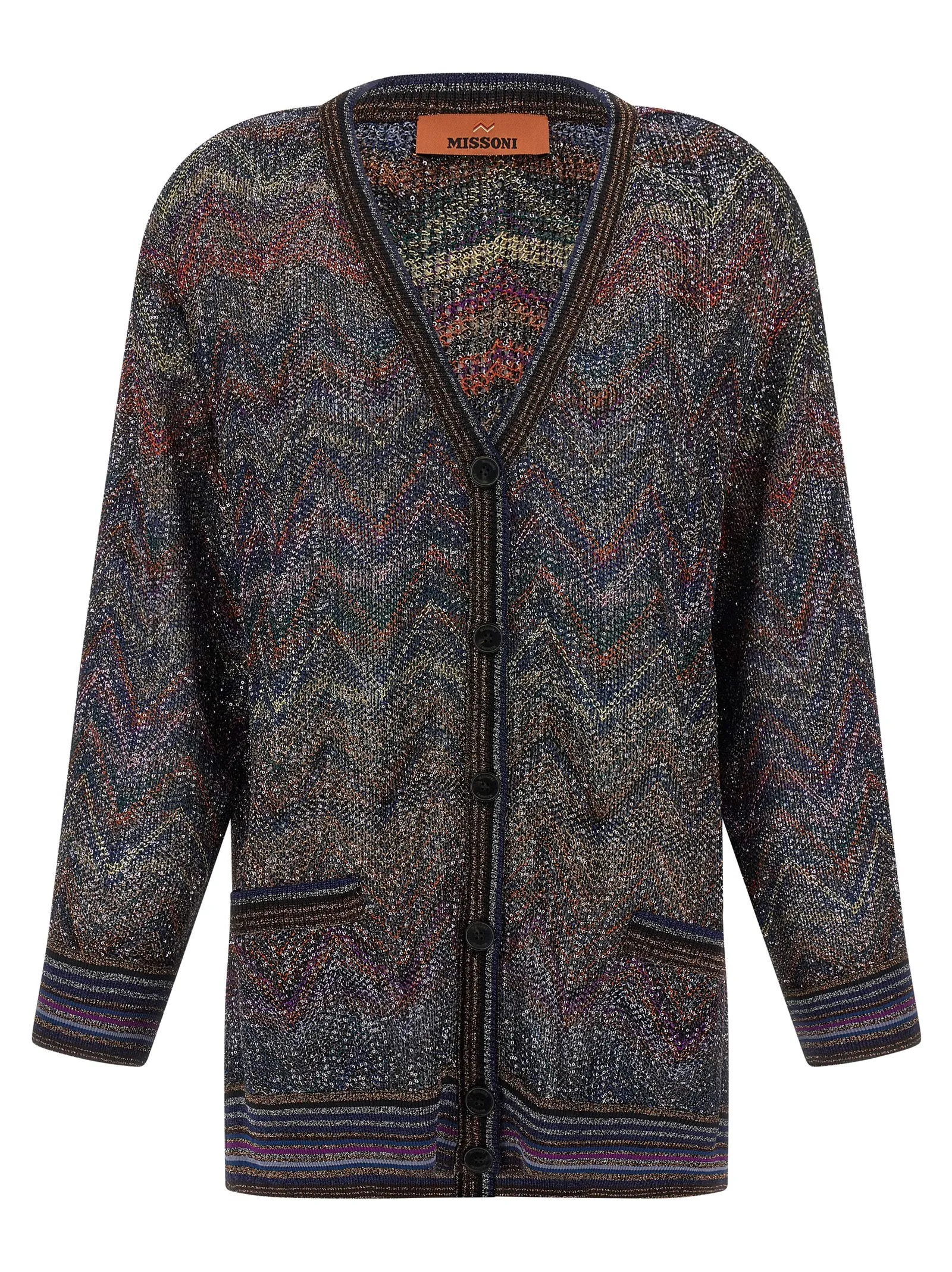Zigzag Pattern Cardigan Sweaters And Cardigans Multicolor sold by Wanan Luxury