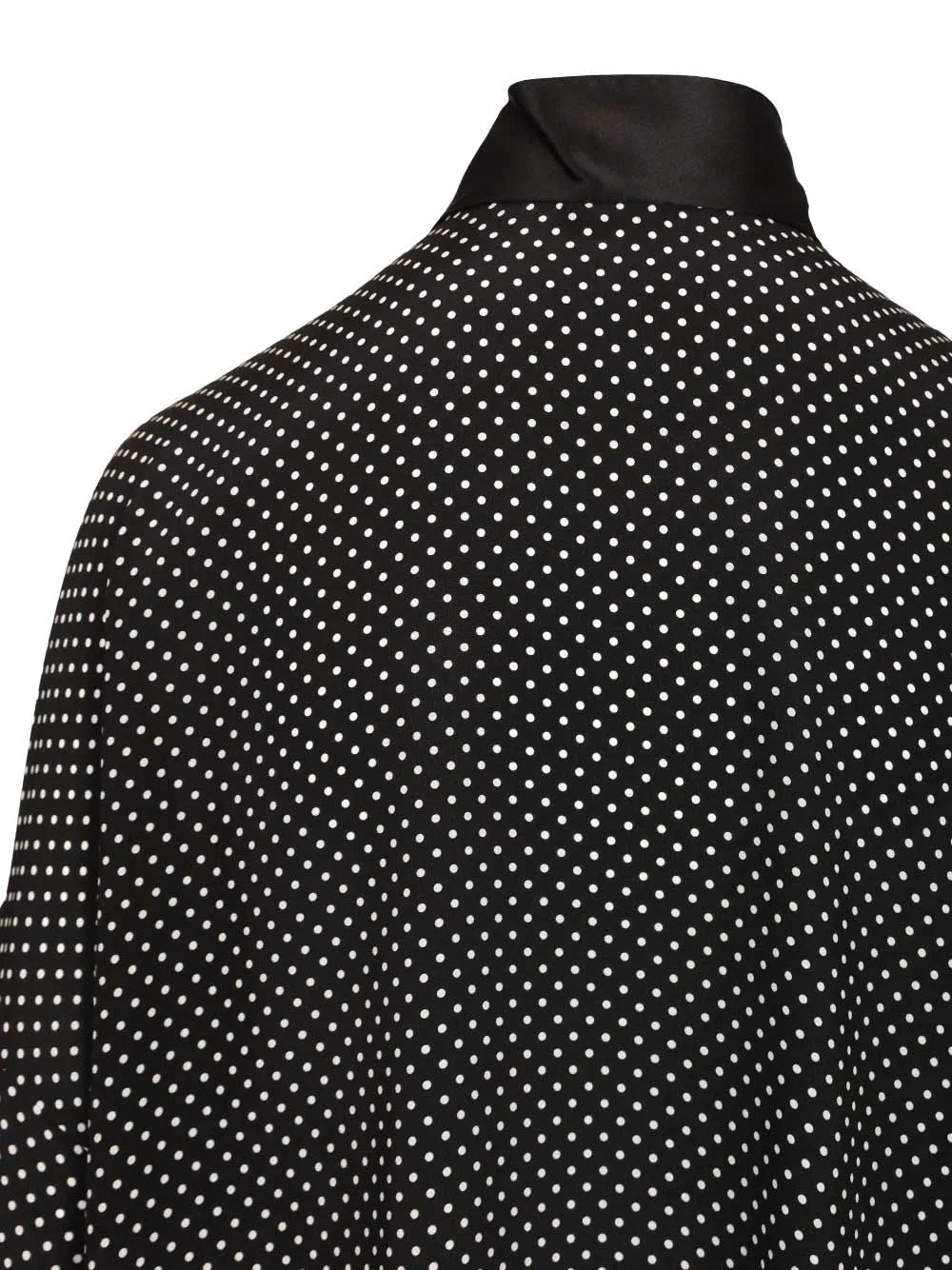 Polka Dot Silk Satin Blouse With LavallièRe Collar Shirts Black sold by Wanan Luxury product image thumbnail 5