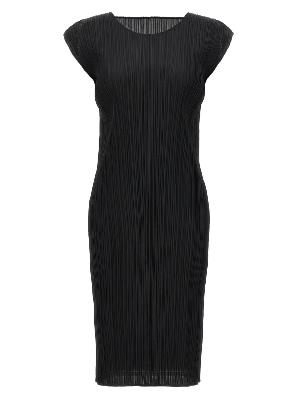 Pleated Dress Dresses Black made by Issey Miyake